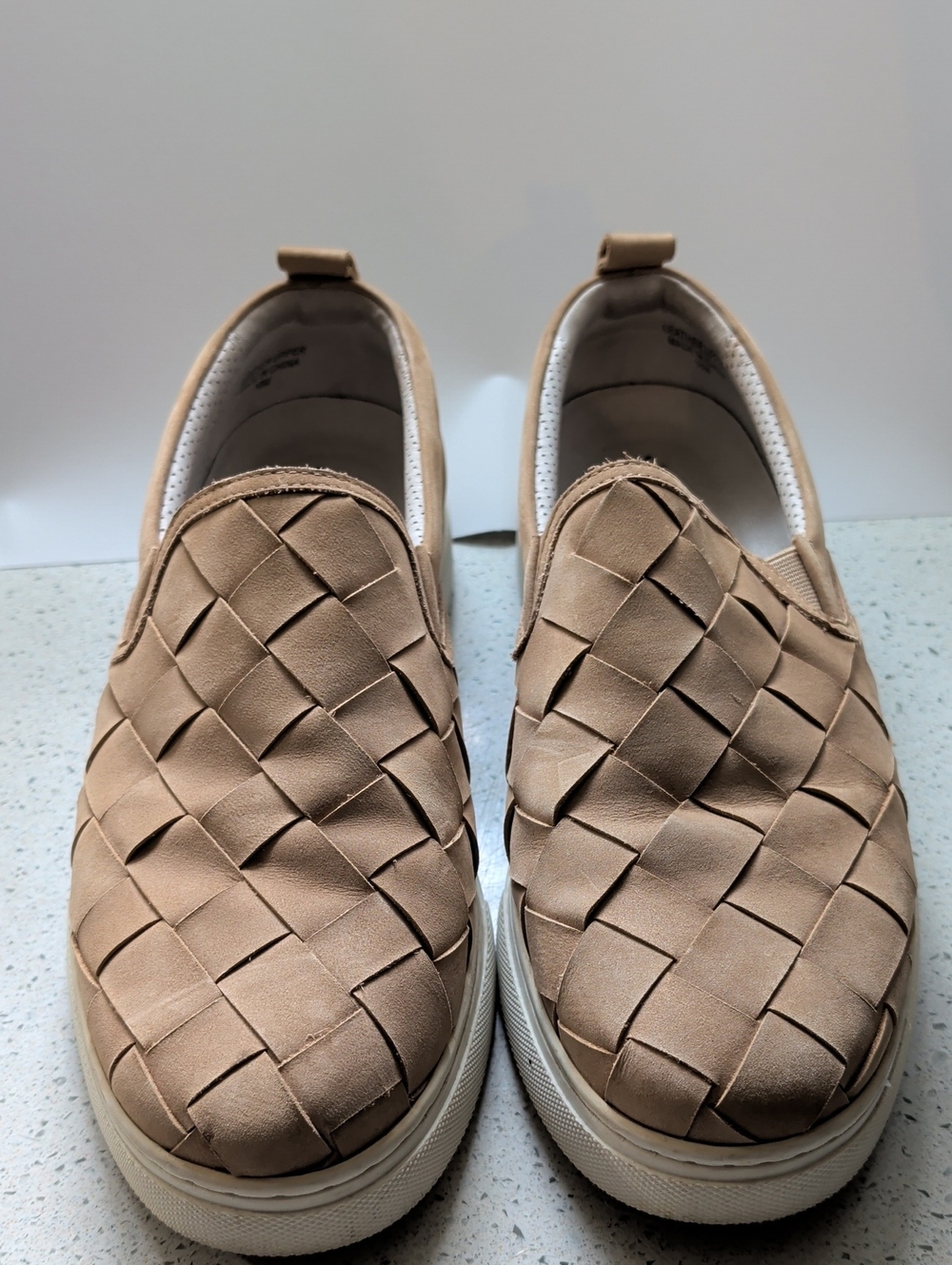 J/SLIDES Woven Slip-On Sneakers in Beige